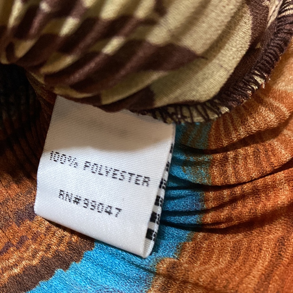Brown Blue Floral Elastic Stretch Off The Shoulder Blouse S — image 8 of 8